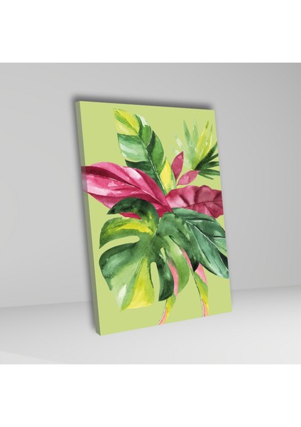 3'lü Kanvas Duvar Tablosu Canlı Renkte Yaprak Tasarımı fiyatları