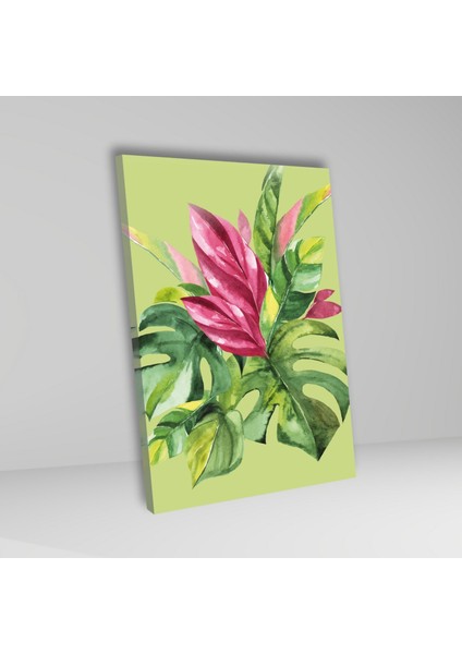 3'lü Kanvas Duvar Tablosu Canlı Renkte Yaprak Tasarımı fırsatları