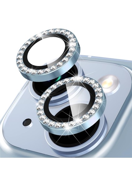 Apple iPhone 14 ve 14 Plus Taşlı Gösterişli Kamera Koruyucu Darbelere ve Çizilmelere Karşı Korur