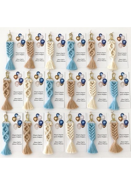 El Örmesi Makrome Anahtarlık Düğün Kına Söz Sünnet Nişan Için Hediyelik-10 ADET