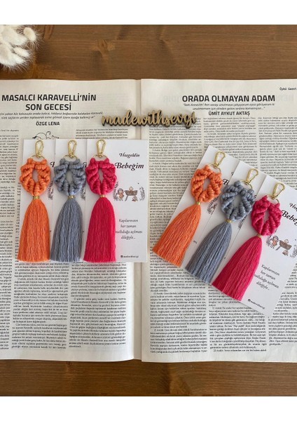 El Örmesi Makrome Anahtarlık Düğün Kına Söz Sünnet Nişan Için Hediyelik-10 ADET