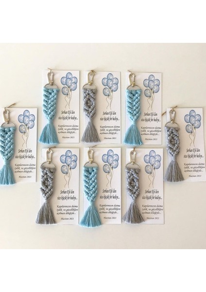 El Örmesi Makrome Anahtarlık Düğün Kına Söz Sünnet Nişan Için Hediyelik-10 ADET