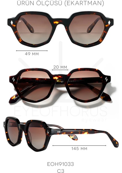 EOH91033 C3-1 Leopar Unisex Güneş Gözlüğü