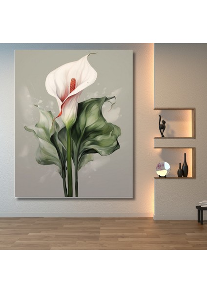 Sayılarla Boyama Hobi Seti Renkli Baskılı (Çerçeveli) 40X50 Cm: Calla Lily 3
