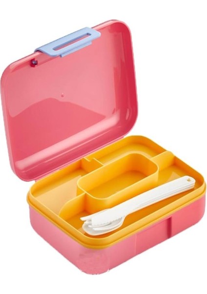 Beslenme Kutusu Pembe 1 Adet Vagon Çift Katlı Yemek Saklama Kabı Öğrenci ve Okul Için Ideal Ergonomik Tasarım