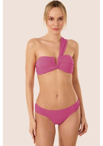 3400 Pembe Tek Omuz Bikini Takımı
