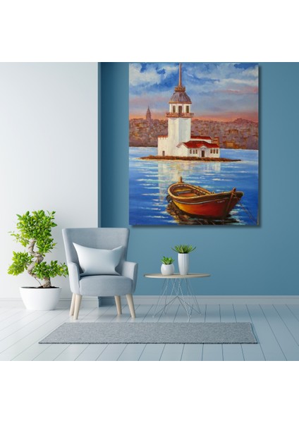Sayılarla Boyama Hobi Seti Renkli Baskılı (Çerçeveli) 40X50 Cm: Kız Kulesi