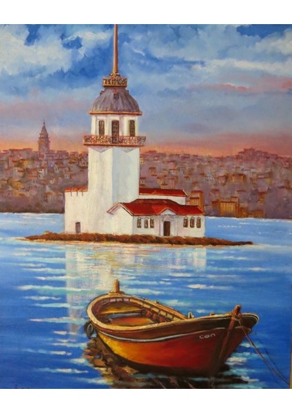 Sayılarla Boyama Hobi Seti Renkli Baskılı (Çerçeveli) 40X50 Cm: Kız Kulesi fiyatları