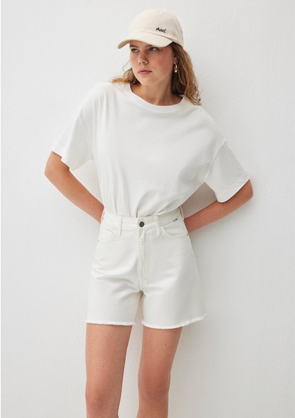 Millie 90LAR Kırık Beyaz Jean Şort 1458987074