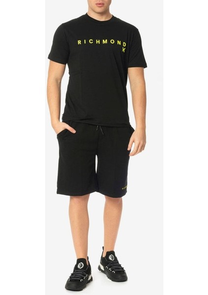 Bisiklet Yaka Siyah Erkek T-Shirt UMP24004TS