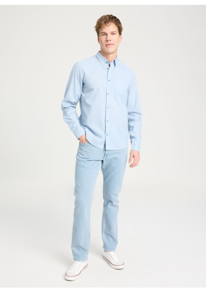 Regular Fit Açık Mavi Erkek Gömlek W5MY205279M31 Uzun Kollu Gömlek modelleri