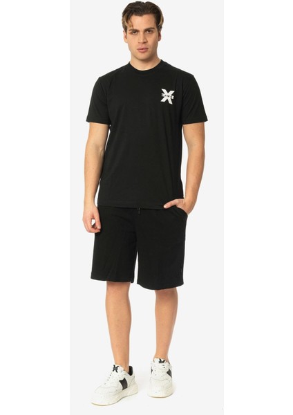 Bisiklet Yaka Siyah Erkek T-Shirt UMP24057TS