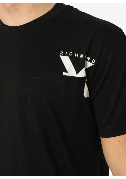 Bisiklet Yaka Siyah Erkek T-Shirt UMP24048TS modelleri