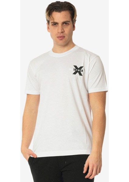 Bisiklet Yaka Beyaz Erkek T-Shirt UMP24057TS