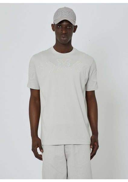 Bisiklet Yaka Gri Erkek T-Shirt UMP24061TS