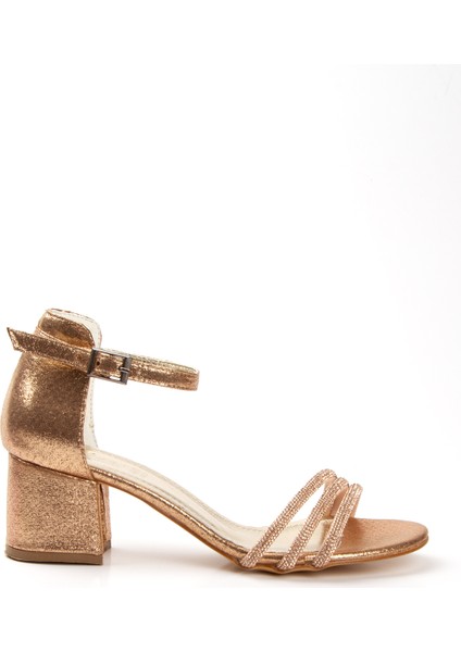 Rose Arkası Kapalı Taş Işleme Kalın Topuklu Ayakkabı fiyatları