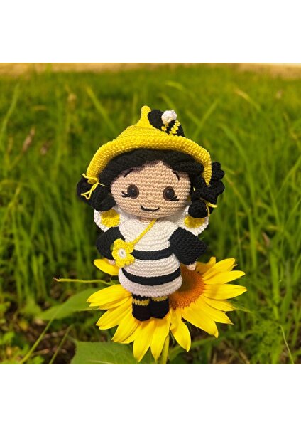 Paris Organik Oyuncak Bee Gırl Arı Kız Amigurumi Oyuncak (25 Cm)