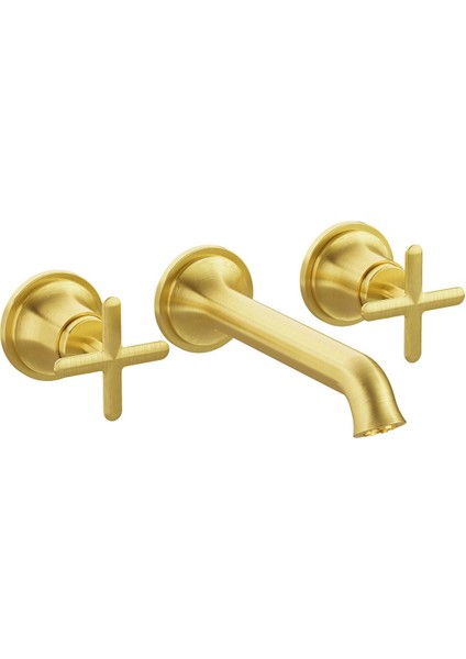 A4289025 Origin Classic (3 Delikli Lavabolar Için) Fırçalı Altın Ankastre Lavabo Bataryası