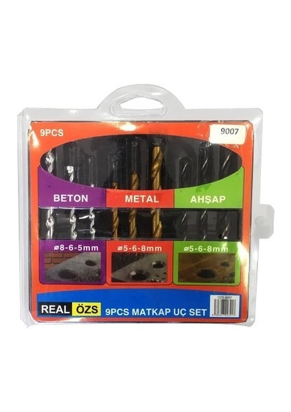 9 Pcs Matkap Ucu Seti