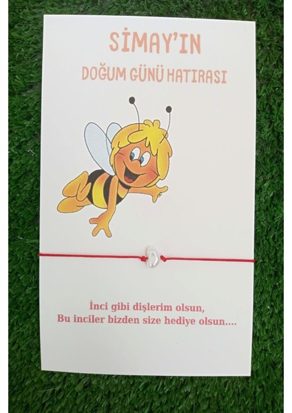 Emtory Home Bal Arısı Kartlı 30 Adet Şans Bilekliği - Diş Buğdayı Hediyelik -Tek Tek Paketli - Doğum Günü Hediye