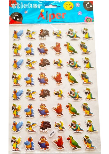 Kabartma Sticker Etiketler 30X17CM Emoji Kalp Hayvanlar Bayrak Meyveler Smiley Kuşlar Kelebekler