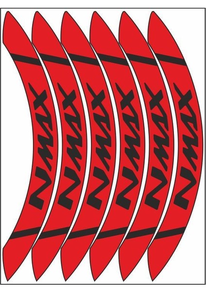 Sevenkardeşler Kırmızı Geniş Yamaha Nmax Uyumlu 1 Set Jant Şeridi