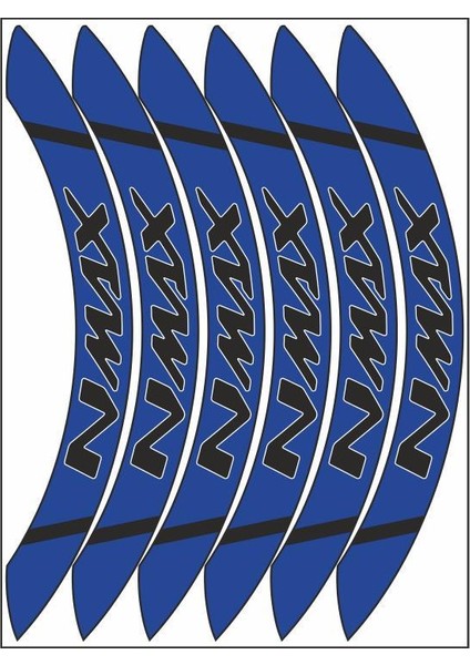 Mavi Geniş Yamaha Nmax Uyumlu 1 Set Jant Şeridi