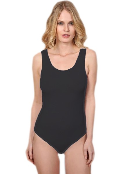 2084 Kadın Siyah Kancalı / Çıtçıtlı Body