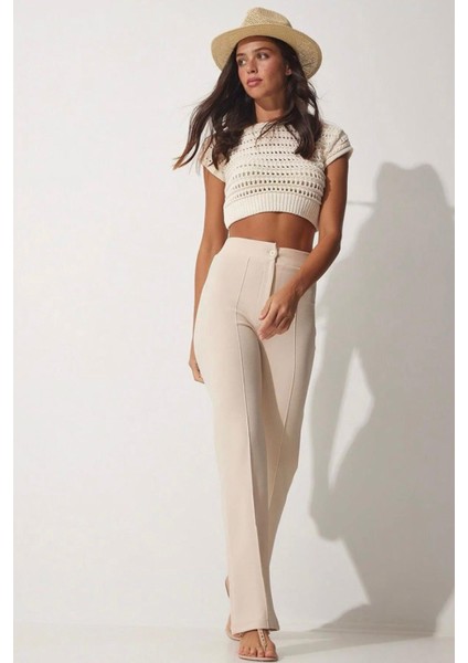 Zr Modal Crep Kumaş Palazzo Pantalon