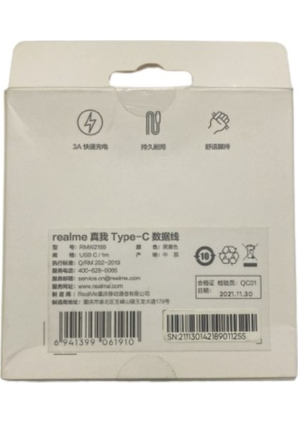 Realme RMW2189 Type C 3A Qc 3.0 Hızlı Şarj ve Data Kablosu fırsatları