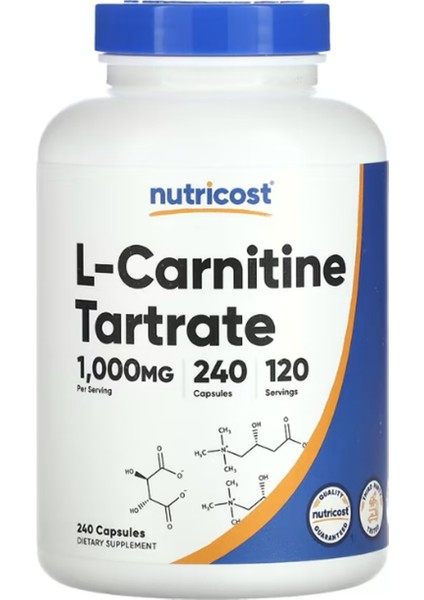 Nutricost L-Carnitine Tartrate 1 000 Mg 240 Capsul Usa Menşei.Tr Tek Yetkili SATICISI OZELSPORCUGIDALARI'DIR
