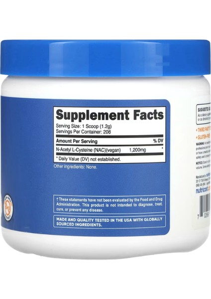 N-Acetyl L-Cysteine (Nac) Powder 250 Gram Usa Menşei.Tr Tek Yetkili SATICISI OZELSPORCUGIDALARI'DIR fiyatları