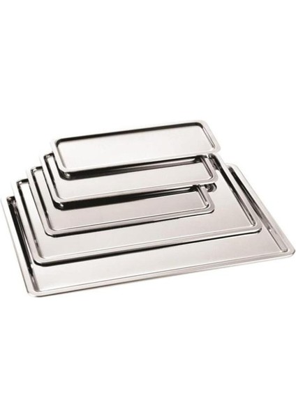 Paslanmaz Çelik Servis Sunum Tepsisi 33X18CM Pastane Tepsi Yaşam Boyu Garantili Ultra Lüks Rostfrei