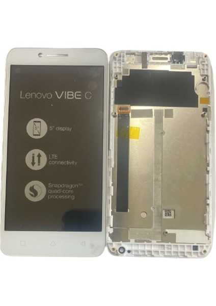 Lenovo A2020 Vibe C Çıtalı LCD Ekran Beyaz