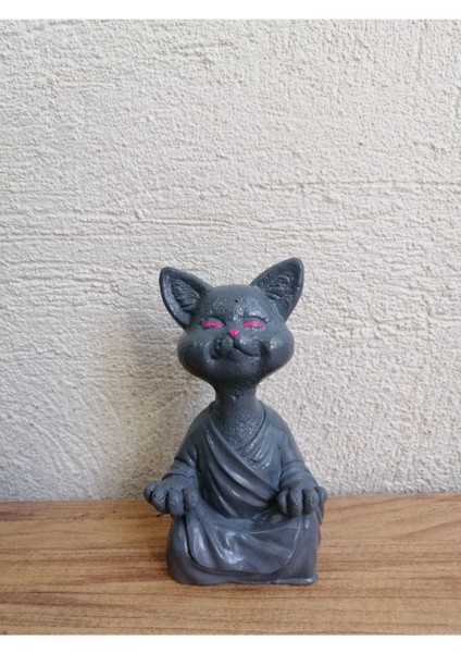 Yoga Yapan Kedi Biblo Meditasyon Kedi Heykeli Ev Dekorasyon