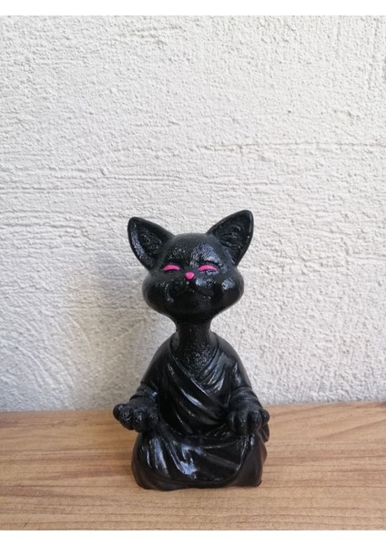 Yoga Yapan Kedi Biblo Meditasyon Kedi Heykeli Ev Dekorasyon