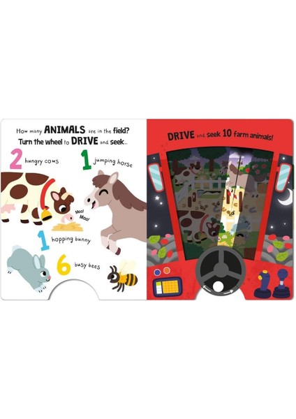 Drive And Seek Farm - A Magic Headlight Book