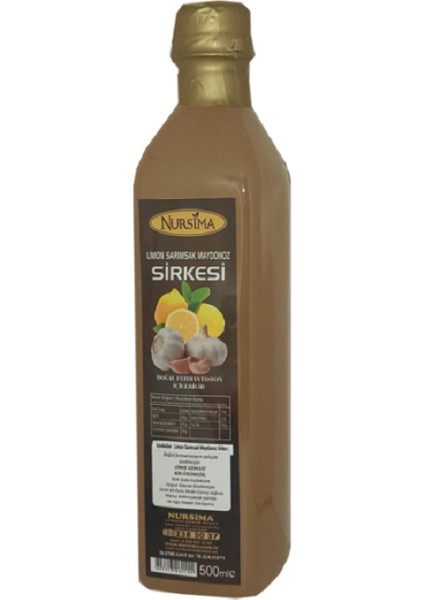 Limon, Sarımsak ve Maydanoz Sirkesi (Cam Ambalaj) 500 ml