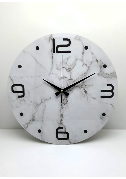 Mermer Desenli Yuvarlak Duvar Saati fiyatları