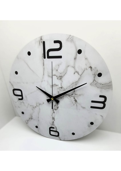 Mermer Desenli Yuvarlak Duvar Saati fırsatları