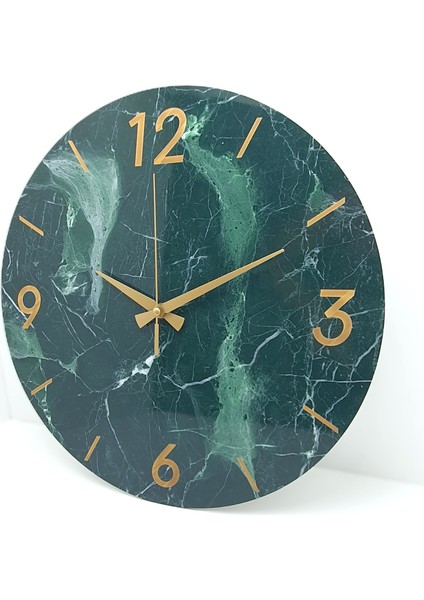 Mermer Desenli Yuvarlak Duvar Saati modelleri