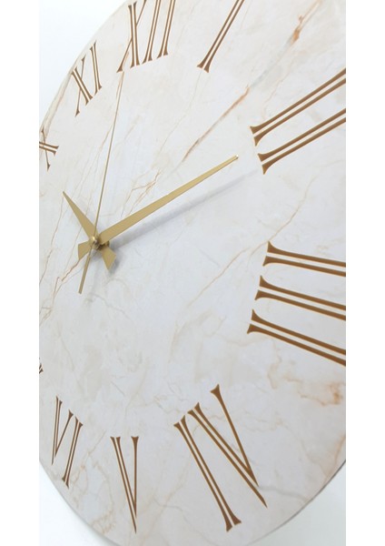 Mermer Desenli Yuvarlak Duvar Saati modelleri