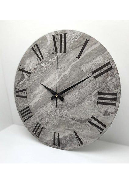 Mermer Desenli Yuvarlak Duvar Saati fırsatları