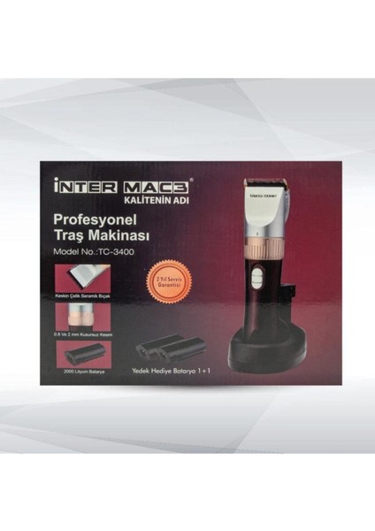 3 Saat ve Altı Mac3 TC-3400 Moser Style Profesyonel Traş Makinesi Kablosuz Kuru Saç
