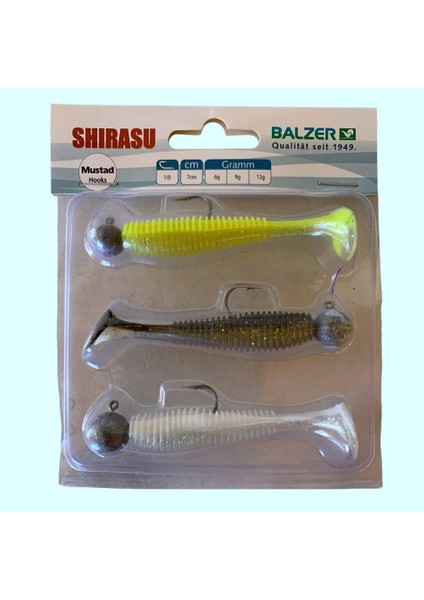 16123 Shirasu Akiri Worm 7cm Silikon Yem 3'lü Set 1/0 Iğneli 6-9-12GR Zokalar