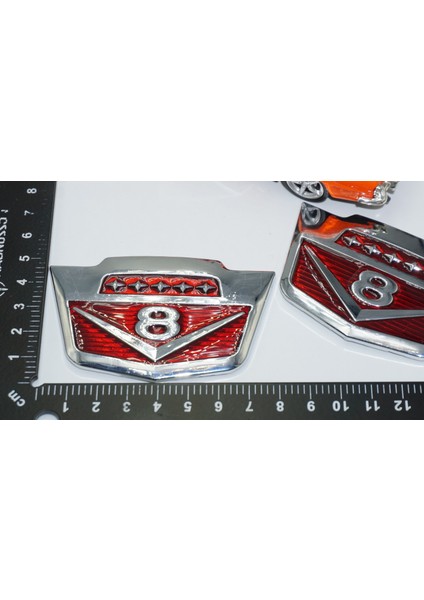 V8 Çamurluk Yanı Yeni Versiyon Krom Metal Logo Amblem Seti fırsatları