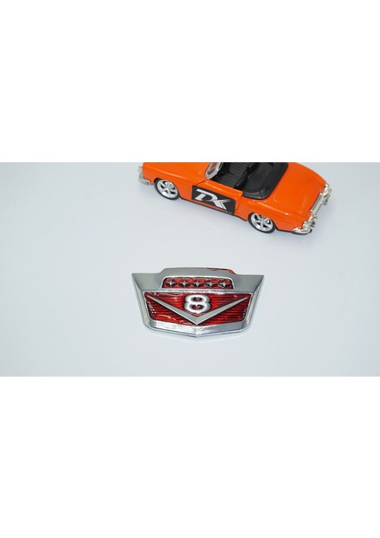 V8 Bagaj Yeni Versiyon Krom Metal Logo Amblem