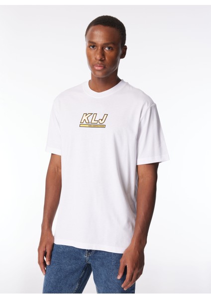 Beyaz Erkek T-Shirt 240D1701_KLJ Regular Sslv Skate Tee