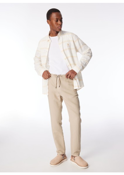 Gmg Fırenze Lastikli Bel Dar Paça Regular Fit Vizon Erkek Pantolon GU24MSS01013
