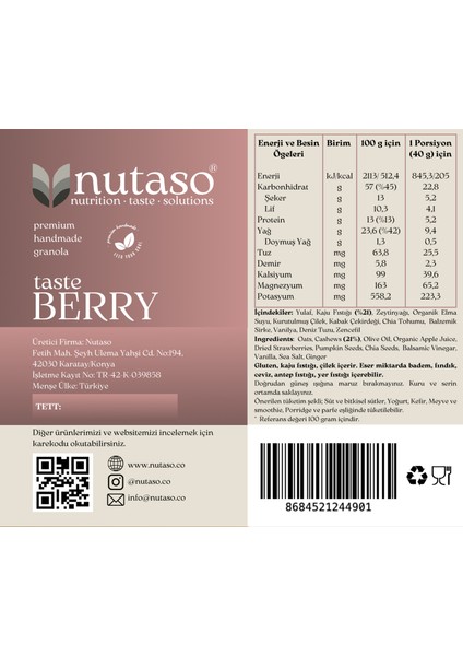 Berry Granola(60 G) modelleri